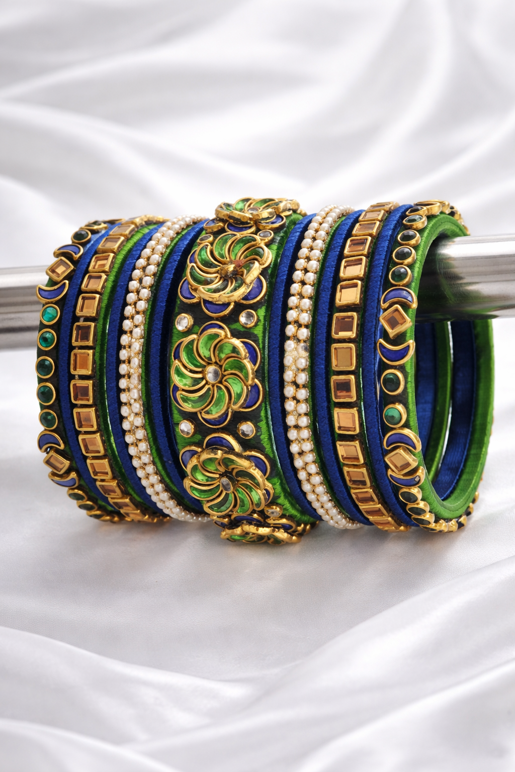 Silk Thread Bangles Set (Handmade) – Custom Size